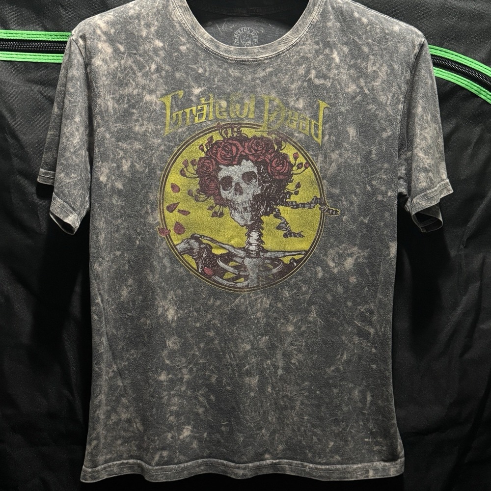 Grateful Dead T Shirt Mens Size Small Bertha Skeleton Lady Black Roses